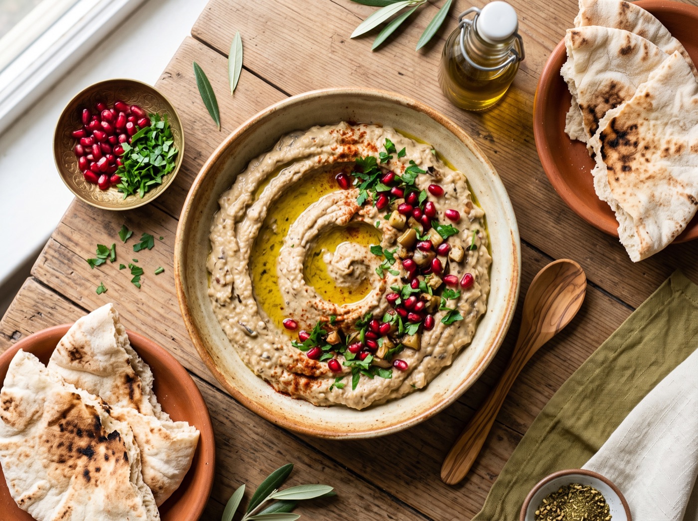 Baba Ghanoush, Smoky Eggplant and Tahini Dip