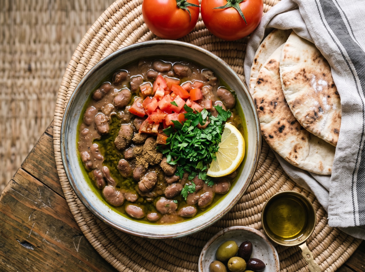 Ful Mudammas, Stewed Fava Beans with Lemon and Garlic