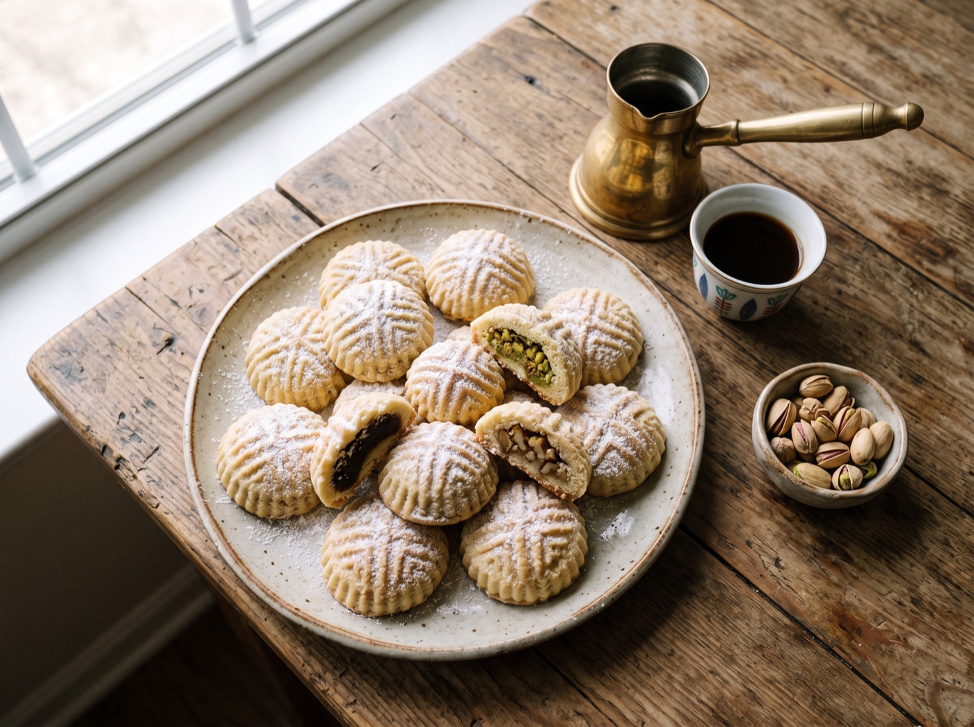 Ma'moul, Semolina Cookies Stuffed with Dates and Nuts